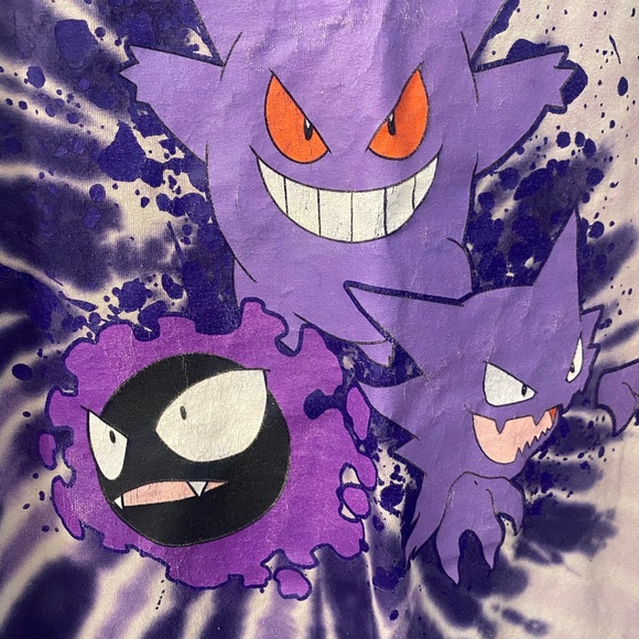 Pokemon Purple Tie-Dye Tee Gastly Haunter Gengar - Picture 2 of 8